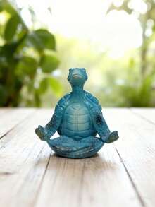 1pc Turtle Design Decoration Craft, Modern Polyresin Decoration Object For Home Best Gifts Birthday Graduation,Zen Sea Turtle Meditation Statue - Resin Yoga Turtle Figurine For Home & Garden Decor, Outdoor Animal Sculpture - One Size - View 7