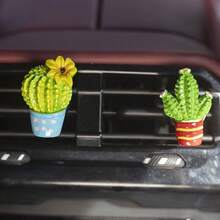 Artificial Succulent Cactus Car Air Vent Fragrance Clip, Car Interior Aromatherapy Diffuser - Cactus With Scented Tea - View 8