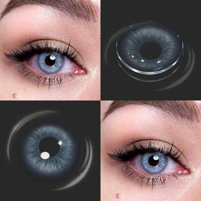  Lentes de contacto de color Lalens, populares entre los estudiantes, de uso duradero, adecuados para estudiantes y trabajadores de oficina, agrandar naturalmente los ojos, cómodos de usar, estilo talla grande vendido. 1 par de lentes de contacto de color azul Sora, regalo especial de lentes de contacto de color, 14.5mm, reemplazo semestral. Perfectos para ceremonias de graduación, cumpleaños, festivales, fiestas de moda, viajes a la playa, campamentos, eventos en el campus y un accesorio de maquillaje ideal.