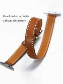 1PC Women Fashion Leather Watch Strap Compatible With IWatch 38mm 40mm 41mm 42mm 44mm 45mm 46mm 49mm, Stylish Black, Brown Leather Watch Band Compatible With Apple Watch Series Ultra 3/2/1 11 10 9 8 7 SE3 6 5 4 3 2 1, Fashion Smart Watchband Compatible With Apple Watch Bands, Bracelet Watch Strap Accessories - 38/40/41/42mm (S10/11) - View 5