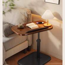 Adjustable Height 360° Swivel C-Shaped Side Table – Tiltable Modern Couch Table Slides Under Sofa/Bed, Small Coffee End Table For Living Room/Bathtub - Walnut - View 4