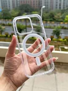 1 chiếc ốp lưng điện thoại từ tính bằng acrylic màu trơn mới, tương thích với Apple 16 Pro Max, 11/12/13/14 Plus, XR/7/8 Plus, 15 Pro Max, 17/17 Ari/17 Pro Max, cũng phù hợp với dòng . - Trong sáng - Xem 2
