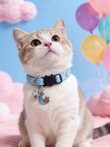 1 件装宠物星月项圈，颈围可调节，猫狗项圈，宠物节日礼物，斋月生日宠物配饰，宠物用品 - 彩色 - 查看 5