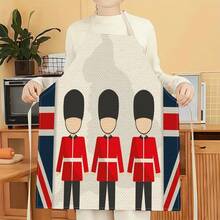 1pc Soldier Pattern Apron, Creative Funny Fashion Printed Apron, Home Cleaning Apron, Easy Clean Kitchen Cooking Apron, Creative Home Apron - Multicolor - View 3