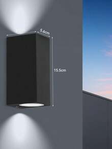 CANMEIJIA LED Garage Light, Outdoor Wall Light With GU10 Socket, Floodlight, Aluminum Decorative Courtyard Light, Indoor Wall Lamp, Outdoor Waterproof IP65 Home Lighting, Path Light, Square Wall Lamp Suitable For Outdoor Patio/Stairs/Street/Indoor/Garden/Living Room/Bathroom/Kitchen/Bedroom/Hallway/Interior Wall/Exterior Wall - 黑色 - 查看 10