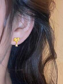 1 Pair S925 Sterling Silver Zirconia Heart Shaped Stud Earrings, Minimalist Chic Heart Earrings - Earrings - View 1