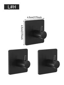 1/3pcs Self-Adhesive Wall Hooks - Strong White/Black Bathroom Towel Hooks - Kitchen Towel Racks - Sticky, Heavy Duty, Waterproof, Suitable For Bathroom Towel Racks, Tea Towel Racks - Multicolor - View 10