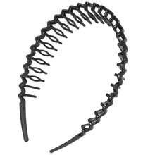 SODIAL(R) Plastic Teeth Comb Hairband Hair Hoop Headband Black For Woman - A - View 1