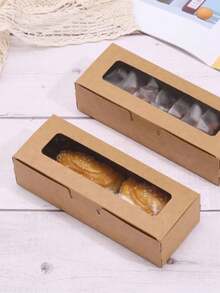 5pcs/10pcs Rectangular Window Macaron Boxes, Bread Boxes, Dessert Boxes, Donut Boxes, Chocolate Boxes, Candy Packaging Boxes, Pastry Gift Boxes For Festivals And Parties - View 9