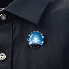 1 pieza Broche con diseño de espacio, galaxia, universo cósmico, luna soñadora, estrella y cielo nocturno con cristal incrustado, accesorio de moda como regalo para hombres y mujeres - Plateado - Ver 4