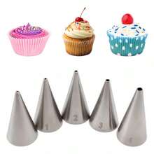 5pcs Round Piping Nozzle Set, Cake Decorating Tools Kit, Stainless Steel Cream Icing Piping Tips, Suitable For Buttercream, Birthday Cakes, Cupcakes And Artistic Decor. Great For Cake Decorating, Pastry Design And Lettering - Multicolor - View 10