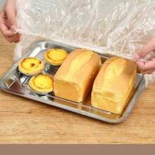 100 chiếc nắp đậy thực phẩm trong suốt dùng một lần cỡ lớn, nắp chống bụi thực phẩm, nắp bảo quản thực phẩm bằng nhựa PE co giãn, nắp đậy bát đĩa bánh mì trong suốt đàn hồi, nắp đậy bánh mì và tráng miệng chống bụi và ẩm, thích hợp cho trái cây, đồ ăn nhẹ và món tráng miệng. - Xem 2