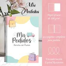 Sổ theo dõi đơn hàng và sổ tay bìa mềm ghi chép chi tiết đơn hàng ("Mis Pedidos"), 103 trang giấy màu sắc bắt mắt, đồ dùng văn phòng tuyệt vời cho chủ doanh nghiệp nhỏ và người bán hàng thương mại điện tử. - Hình chữ nhật - Xem 5