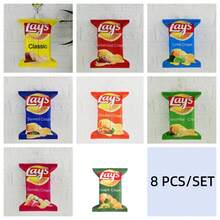 1个创意薯片造型纸巾盒，节省空间的方形纸巾盒，立方体纸巾盒，创新薯片袋设计，汽车沙发纸巾盒收纳盒，适用于客厅、餐厅、卧室 - 彩色 - 查看 19