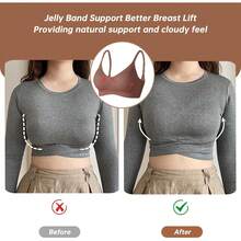 OEAK Womens Wireless Bras Comfortable Push Up Bra No Underwire Bra Full Support Lift Bralette Everyday Seamless Tshirt Bras - 酒紅色 - 查看 12