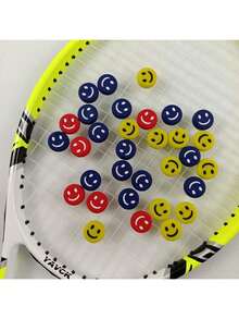 6pcs/12pcs Tennis Racket Shock Absorbers, Shock Pads, Tennis Accessories, Silicone Smiling Face Shock Absorbing Strips - Multicolor - View 2