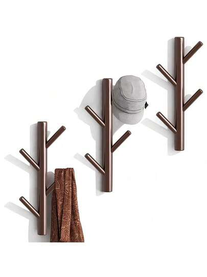 4 Hooks Style Modern Wall Mounted Coat & Hat Rack, Bedroom And Bathroom Decorative Wooden Hook Wall Hanger, Heavy Duty & Easy Assemble - 1pc White