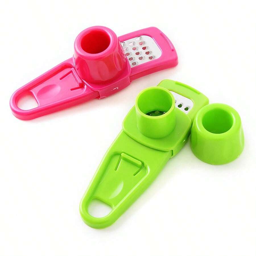 Multi-Function Garlic Press, Ginger Grater And Crusher: Stainless Steel Garlic Press And Slicer, Manual Ginger Crusher And Grinder, Plastic Garlic Mincer. No Electricity Needed, Easy To Use. Garlic Paste Maker Suitable For Garlic, Ginger, Onion, Chili, Nutmeg And Other Ingredients.