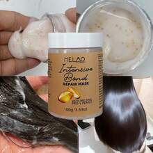 MELAO 高浓度发膜，蕴含融化维生素珍珠，适用于受损脆弱发质，能够强韧修护发丝，深层滋养，修复毛躁分叉，提升秀发光泽柔顺度，适合所有发质，100克/3.53盎司 - 100g - 查看 2