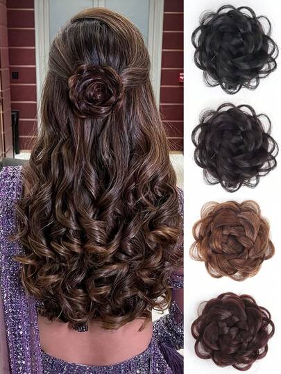 A Stylish Floral Braided Hairpiece In One Piece, An Easy-To-Wear Synthetic Braided Flower Clip, Suitable For Formal Occasions And Everyday Looks, A Daily Hair Accessory., Hair Claws, Hair Slide, Hair Barrettes, Hairpin