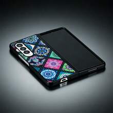 Bohemian PU Leather Hard Shell Foldable Phone Case Compatible With Samsung Galaxy Z Fold3/Z Fold4/Z Fold5/Z Fold6/Z Fold7 - Green - View 2