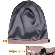 1pc Satin-Lined Sleep Cap, Suitable For Curly Hair And Braids, Wear All Night, Unisex, Can Be Used As Sleep Cap Or Hair Cover - A - View 8
