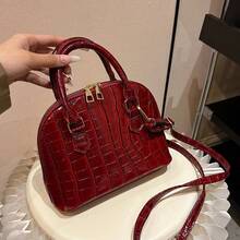 女士时尚简约手提贝壳包 简约流行单肩包 休闲斜挎包 送给妈妈的礼物 - 紅色 - 查看 10