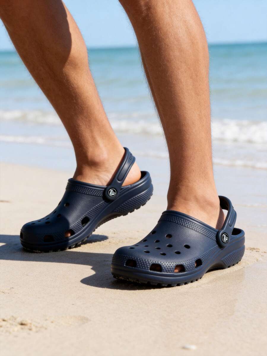 Sandalias tipo zuecos clásicas unisex, cómodas y transpirables de estilo minimalista, aptas para uso diario y viajes - Azul oscuro - Ver 1