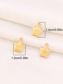 3pcs Stainless Steel 3D Star Pendant Findings Fashion 18K Gold Plated Star Charms For DIY Jewelry Making Supplies Accessories - Pendants - View 6