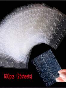 2400pcs (100 Sheets) Double-Sided Nail Stickers, Suitable For Press-On Nails, Jelly Double-Sided Nail Gel Stickers, Adhesive Stickers, Nail Sticker Paper, DIY Nail Sticker Paper - Army Green - View 12