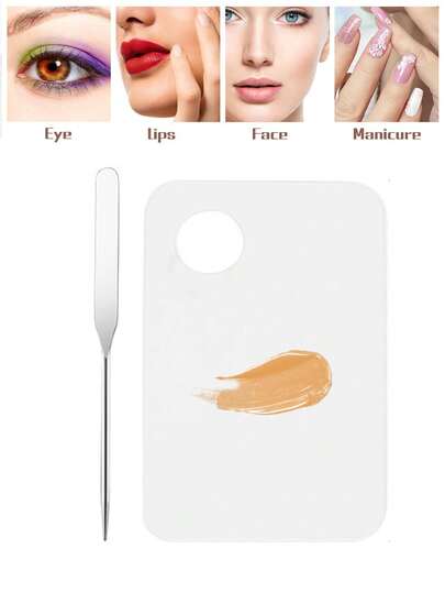 2/1pc Acrylic Foundation Liquid Color Palette Makeup Transparent Foundation Makeup Palette Nail Polish Color Mixing Tool Simple And Easy To Operate.