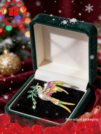 1pc18k Golden Plated French Classic Swan Brooch, Suitable For Christmas And Valentine's Day Wear, Perfect For Gift Giving Throughout The Four Seasons