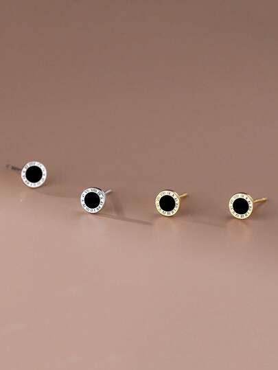 1 Đôi bông tai bạc S925 tinh tế, phù hợp cho cả nam và nữ, quà tặng trang sức cho bạn gái, lễ tốt nghiệp, sinh nhật, phụ kiện đeo hàng ngày.