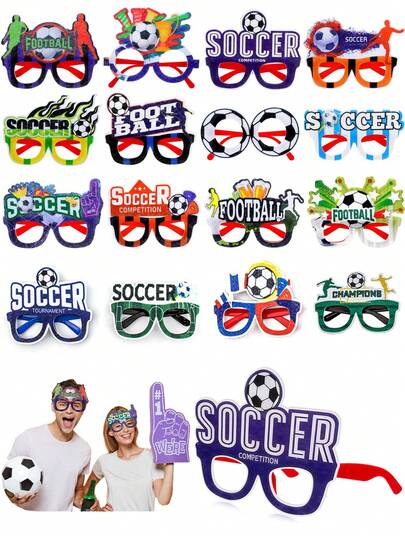 12pcs 2026 World Cup Football Themed Glasses, Interesting Creative Design Suitable For Football Theme Parties, Birthday Parties, Holiday Celebrations And Match Day Decorations