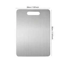 3件/1件 高品质不锈钢双面砧板 - 加厚设计，防霉，适用于厨房和餐厅，易于用水清洗 - 銀色 - 查看 12