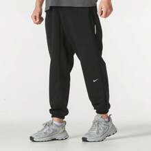 Nike Drawstring Waist Knit Pants, Men's Casual Sports Pants, Training & Running Pants FZ0225-010 - Black/Light Ivory - View 1