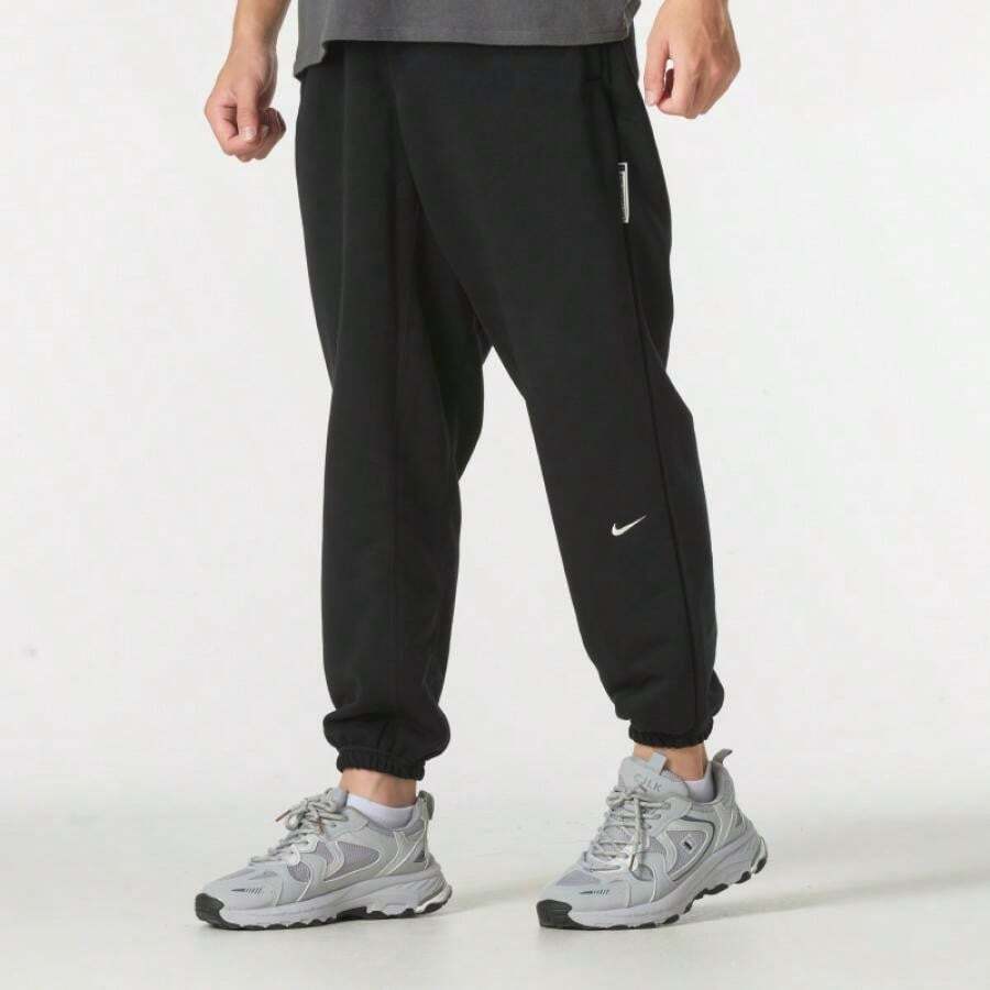Nike Drawstring Waist Knit Pants, Men's Casual Sports Pants, Training & Running Pants FZ0225-010 - Black/Light Ivory - View 1