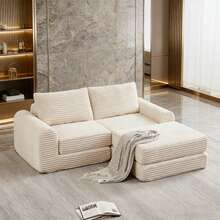 Sofas & Couches - Beige + Corduroy + 2 Seat + Modern - View 1