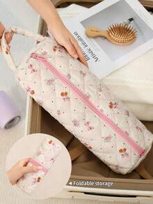 1个花卉蝴蝶结绗缝吹风机收纳袋，豹纹卷发棒整理袋，旅行便携式美发工具袋，适用于卷发棒、吹风机、直发器、发夹，防尘大容量卷发棒和直发器保护套，适用于居家、健身、度假和商务旅行的洗漱包、旅行洗漱包、沐浴包、防水袋，女士旅行必备收纳袋，邮轮旅行必备，度假必备，旅行用品 - 彩色 - 查看 7