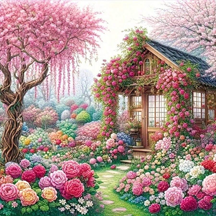 5D钻石画套装 - 全圆钻，风景图案，亚克力工艺套装，家居装饰，无框创意钻石画套装