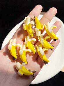 5pcs/10pcs Women's Simulation Cute Banana Hair Clip Personalized Creative Hair Clip Edge Clip Bangs Clip Funny Fun Clip Headpiece Hair Accessory - Multicolor - View 3