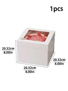 1pc/2pcs Large Cake Box, White Bread Box With Window, Cake Container With Lid, Suitable For Cake, Donut, Pie, Cookie, Wedding, Birthday, Party Cake Box - View 13