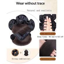 Hairpin Fake Hair Bun Clip-On Messy Bun Scrunchie Fluffy Chignon Natural Looking Hair Piece For Women - Multicolor - View 3