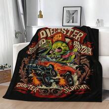 1PC 3D Monster Jam Monster Truck Cartoon Blanket, Edgy Gift For Motorsports Fans, Themed Man Cave Decor, Retro Sci-Fi Party Accent & Race Day Souvenir,Soft Throw Blanket For Home Bedroom Bed Sofa Picnic Travel Office Cover Blanket, Multiple Sizes 50x60 To 60x80 Inches - Nhiều màu 15 - Xem 3
