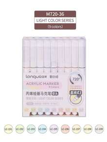 Languo 9/96/192/207/240/288色酒精性丙烯马克笔套装，速干不褪色，适用于绘画、插画、手工制作、涂色书及其他DIY项目，可在纸张、布料、木材、石头、塑料、玻璃、陶瓷、南瓜、金属等材质上使用。是复活节、感恩节、万圣节、圣诞节的理想礼物。 - 彩色 - 查看 35