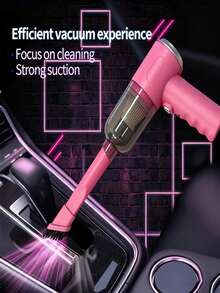 A Fashionable Compact Pink Cordless Vacuum Cleaner Designed For Women, Portable Design Easily Cleans Narrow Spaces, Simplifies Cleaning Process, Perfect Gift For Her - Pink - View 7