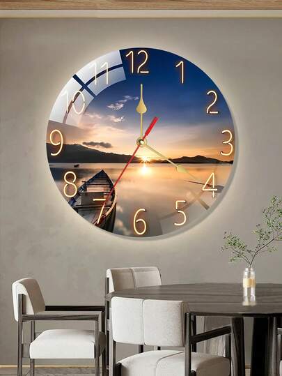 1 pièce Horloge murale en bois moderne et silencieuse de 10 pouces/12 pouces - Décoration pour chambre à coucher et salon (piles non incluses)