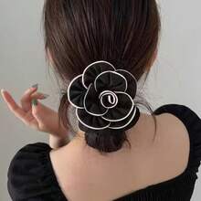 1/2pcs Elegant Fabric Camellia Hair Scrunchies, Fashionable Versatile High Elastic Hair Ties, Chic Ponytail Holder, Ins Style Hair Rubber Bands Hair Rope - Multicolor - View 6