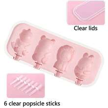 1pc Silicone Pudding/Ice Cream Mold - Home Ice Cream Mold, Interesting Design With Cartoon Patterns (Animals, Fruits) - Lightweight And Easy To Use, Essential For Summer - Multicolor - View 10