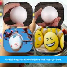 12 Pack 3 Inch Easter Foam Egg White Egg Craft Egg Foam Natural Polystyrene Egg Foam Handmade Egg Ball - A - View 7